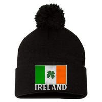 Ireland Shamrock Vintage Flag Pom Pom 12in Knit Beanie