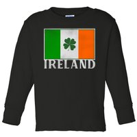 Ireland Shamrock Vintage Flag Toddler Long Sleeve Shirt