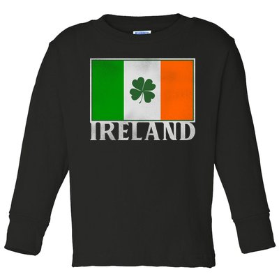 Ireland Shamrock Vintage Flag Toddler Long Sleeve Shirt