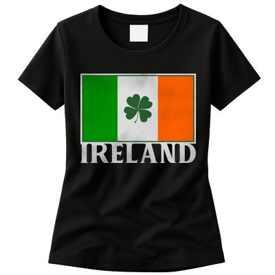 Ireland Shamrock Vintage Flag Womens T-Shirt