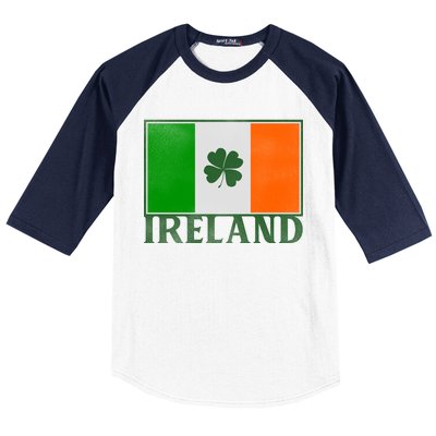 Ireland Shamrock Vintage Flag Baseball Sleeve Shirt