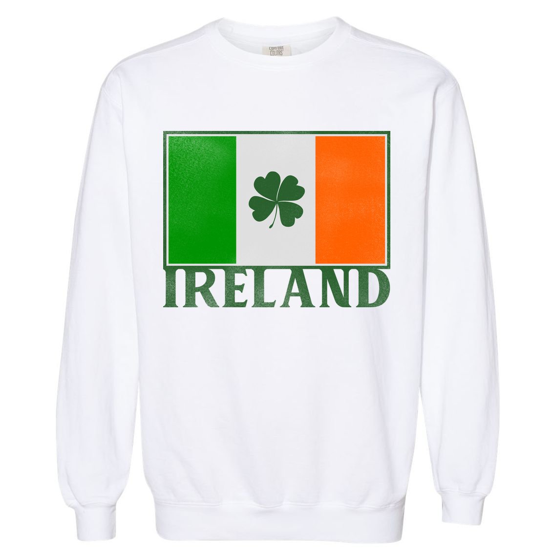 Ireland Shamrock Vintage Flag Garment-Dyed Sweatshirt