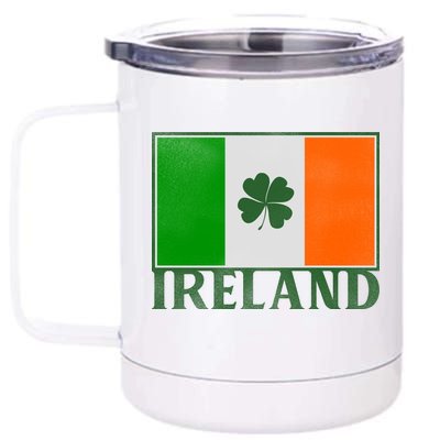 Ireland Shamrock Vintage Flag 12 oz Stainless Steel Tumbler Cup