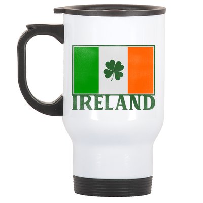 Ireland Shamrock Vintage Flag Stainless Steel Travel Mug