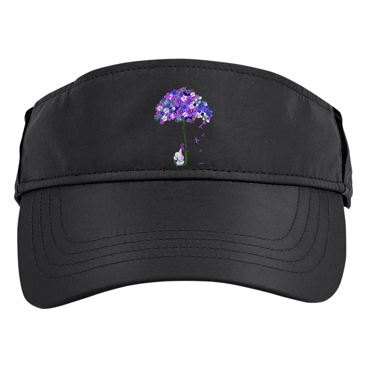 ILl Remember For You Purple Elephant AlzheimerS Awareness Cute Adult Drive Performance Visor