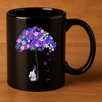 ILl Remember For You Purple Elephant AlzheimerS Awareness Cute 11oz C Handle Ceramic Mug