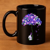 ILl Remember For You Purple Elephant AlzheimerS Awareness Cute 11oz C Handle Ceramic Mug