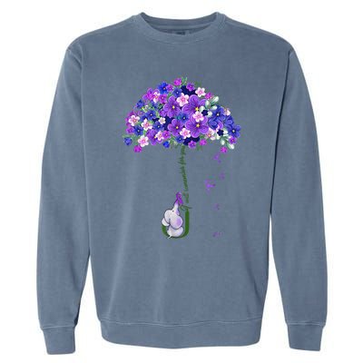 ILl Remember For You Purple Elephant AlzheimerS Awareness Cute Garment-Dyed Sweatshirt