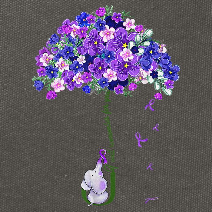 ILl Remember For You Purple Elephant AlzheimerS Awareness Cute Cotton Canvas Backpack