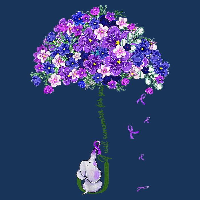 ILl Remember For You Purple Elephant AlzheimerS Awareness Cute Cooling Performance Crew T-Shirt