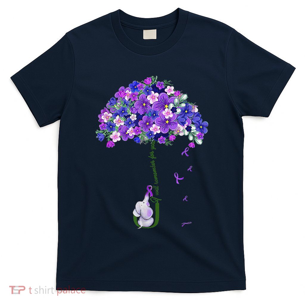 ILl Remember For You Purple Elephant AlzheimerS Awareness Cute T-Shirt