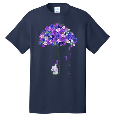 ILl Remember For You Purple Elephant AlzheimerS Awareness Cute Tall T-Shirt