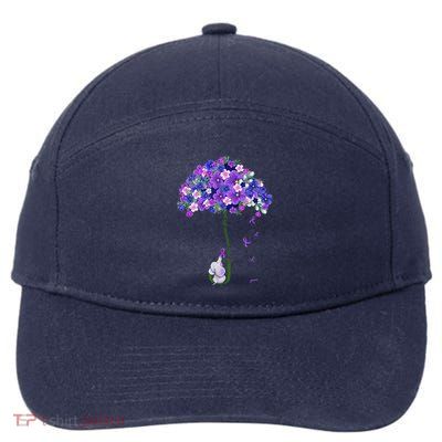 ILl Remember For You Purple Elephant AlzheimerS Awareness Cute 7-Panel Snapback Hat