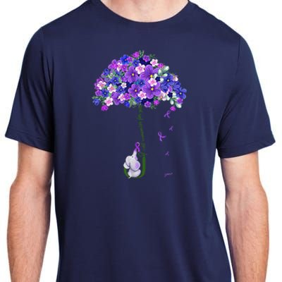 ILl Remember For You Purple Elephant AlzheimerS Awareness Cute Adult ChromaSoft Performance T-Shirt