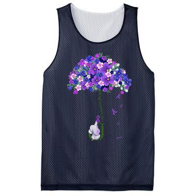 ILl Remember For You Purple Elephant AlzheimerS Awareness Cute Mesh Reversible Basketball Jersey Tank