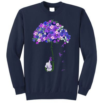 ILl Remember For You Purple Elephant AlzheimerS Awareness Cute Tall Sweatshirt