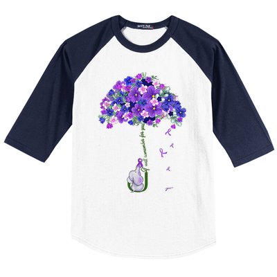 ILl Remember For You Purple Elephant AlzheimerS Awareness Cute Baseball Sleeve Shirt