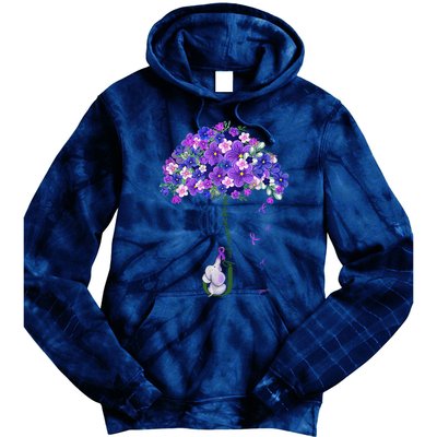 ILl Remember For You Purple Elephant AlzheimerS Awareness Cute Tie Dye Hoodie