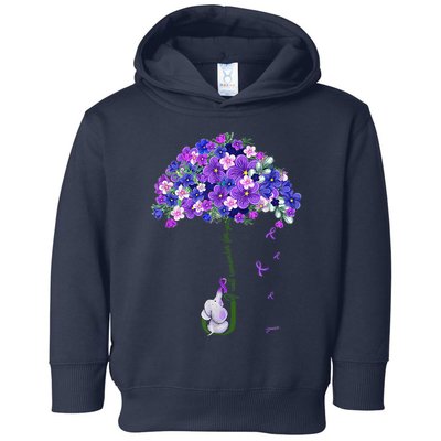 ILl Remember For You Purple Elephant AlzheimerS Awareness Cute Toddler Hoodie