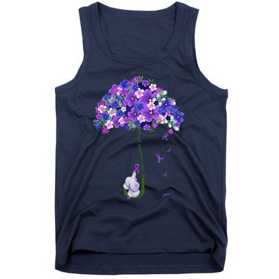 ILl Remember For You Purple Elephant AlzheimerS Awareness Cute Tank Top