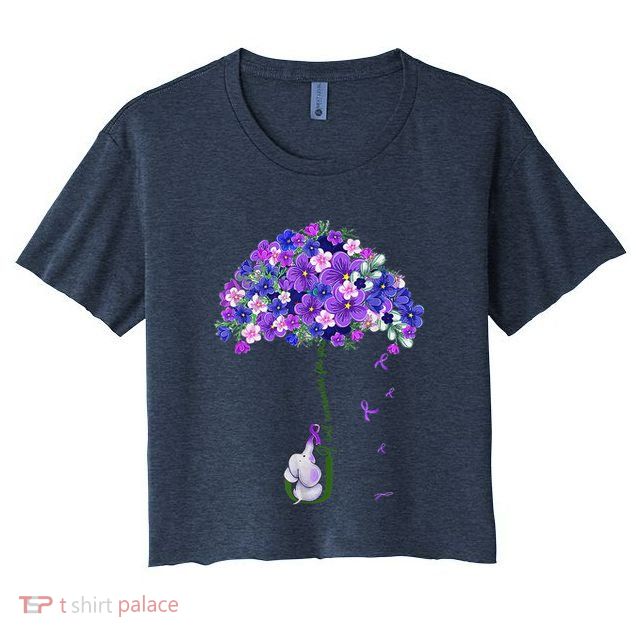 ILl Remember For You Purple Elephant AlzheimerS Awareness Cute Crop Top
