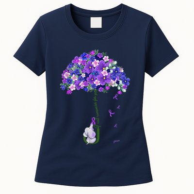 ILl Remember For You Purple Elephant AlzheimerS Awareness Cute Womens T-Shirt