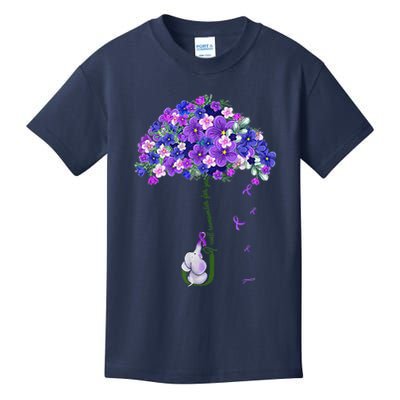 ILl Remember For You Purple Elephant AlzheimerS Awareness Cute Kids T-Shirt