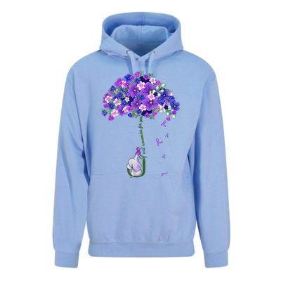 ILl Remember For You Purple Elephant AlzheimerS Awareness Cute Unisex Surf Hoodie