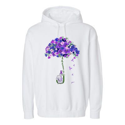 ILl Remember For You Purple Elephant AlzheimerS Awareness Cute Garment-Dyed Fleece Hoodie