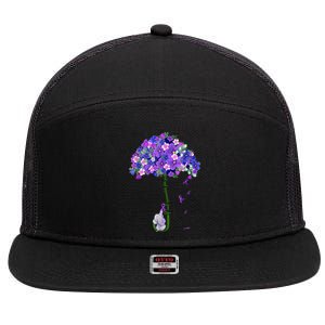 ILl Remember For You Purple Elephant AlzheimerS Awareness 7 Panel Mesh Trucker Snapback Hat