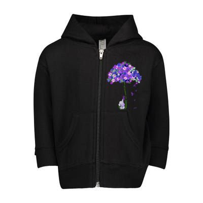 ILl Remember For You Purple Elephant AlzheimerS Awareness Toddler Zip Fleece Hoodie