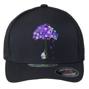 ILl Remember For You Purple Elephant AlzheimerS Awareness Flexfit Unipanel Trucker Cap