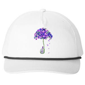 ILl Remember For You Purple Elephant AlzheimerS Awareness Snapback Five-Panel Rope Hat