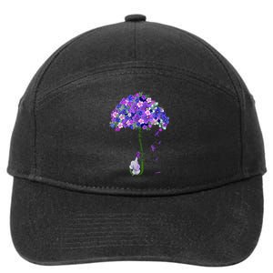 ILl Remember For You Purple Elephant AlzheimerS Awareness 7-Panel Snapback Hat