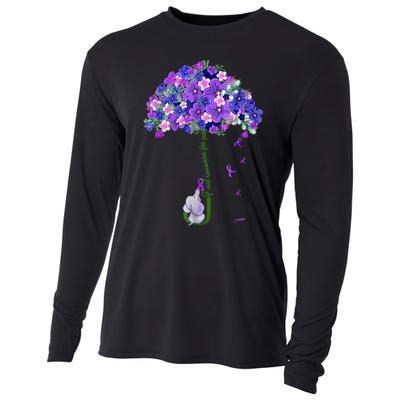 ILl Remember For You Purple Elephant AlzheimerS Awareness Cooling Performance Long Sleeve Crew