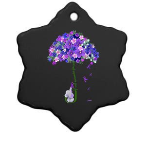 ILl Remember For You Purple Elephant AlzheimerS Awareness Ceramic Star Ornament