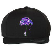 ILl Remember For You Purple Elephant AlzheimerS Awareness Wool Snapback Cap