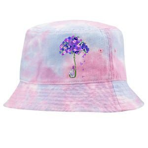 ILl Remember For You Purple Elephant AlzheimerS Awareness Tie-Dyed Bucket Hat