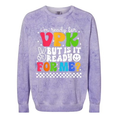 I'm Ready for VPK Grade First Day Of School Teacher Colorblast Crewneck Sweatshirt