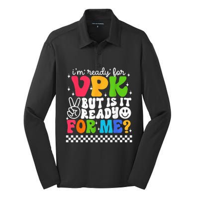 I'm Ready for VPK Grade First Day Of School Teacher Silk Touch Performance Long Sleeve Polo