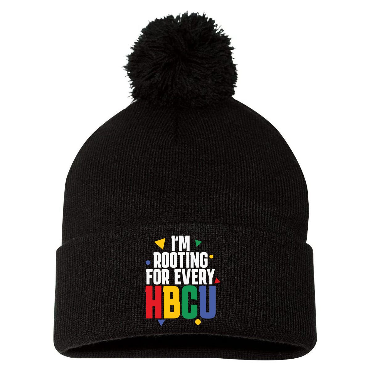 IM Rooting For Every Hbcu African American Pom Pom 12in Knit Beanie