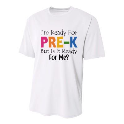 Im Ready For Pre K But Is It Ready For Me Youth Performance Sprint T-Shirt