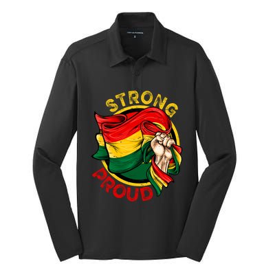 I'm Rooting For Every Hbcu Juneteenth Black History Month Gift Silk Touch Performance Long Sleeve Polo