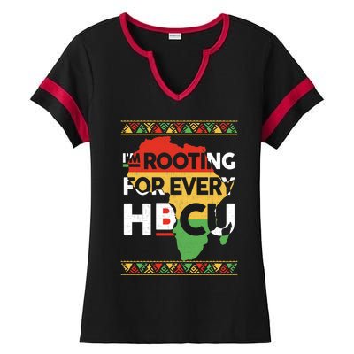 I'm Rooting For Every HBCU Graduation Costume Girl Ladies Halftime Notch Neck Tee