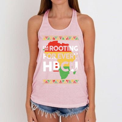 I'm Rooting For Every HBCU Graduation Costume Girl Women's Knotted Racerback Tank