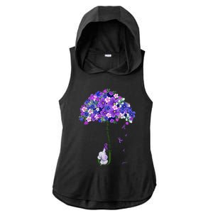 ILl Remember For You Purple Elephant AlzheimerS Ladies PosiCharge Tri-Blend Wicking Draft Hoodie Tank