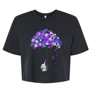 ILl Remember For You Purple Elephant AlzheimerS Bella+Canvas Jersey Crop Tee