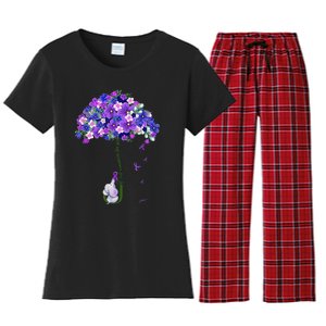 ILl Remember For You Purple Elephant AlzheimerS Women's Flannel Pajama Set