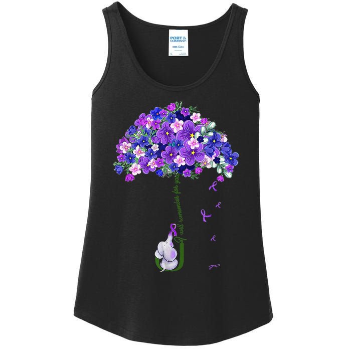 ILl Remember For You Purple Elephant AlzheimerS Ladies Essential Tank