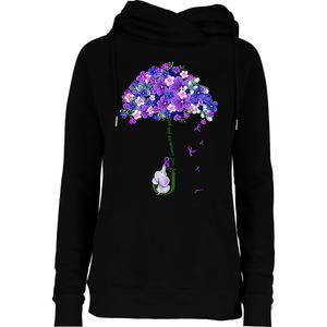 ILl Remember For You Purple Elephant AlzheimerS Womens Funnel Neck Pullover Hood